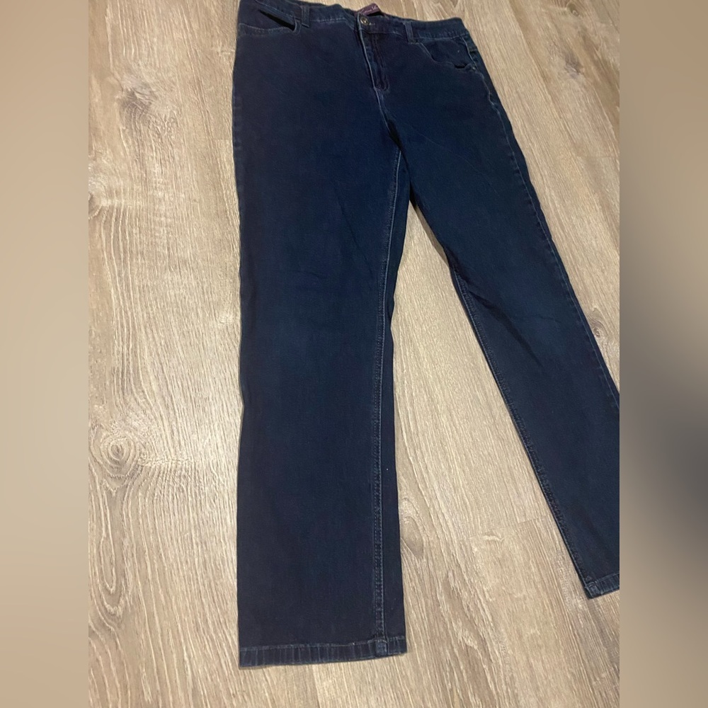Gloria Vanderbilt Amanda Dark Wash Jeans Size 14 Stretch Straight Leg Denim - Picture 5 of 8